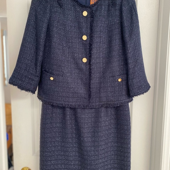 Tory Burch Dresses & Skirts - Tory Burch navy dress with jacket gold buttons